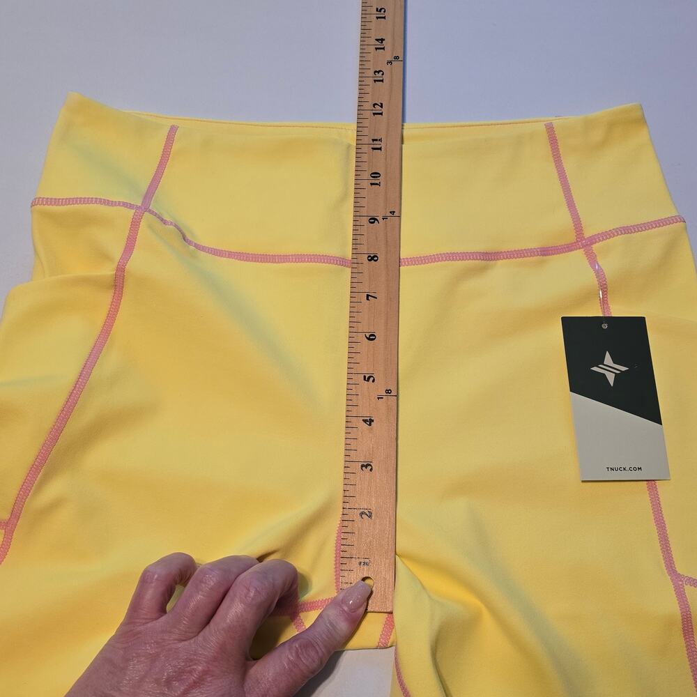 Tuckernuck Tnuck Sport Bike Shorts Womens Size Large Yellow Athletic NWT - Picture 9 of 11